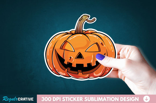 Halloween Pumpkin Sticker Clipart Sublimation Regulrcrative 