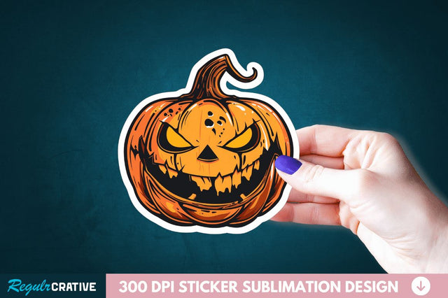 Halloween Pumpkin Sticker Clipart Sublimation Regulrcrative 
