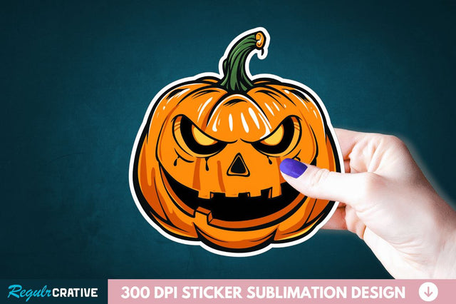 Halloween Pumpkin Sticker Clipart Sublimation Regulrcrative 