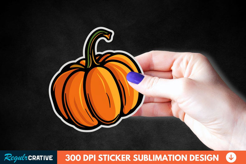 Halloween Pumpkin Sticker Clipart Sublimation Regulrcrative 