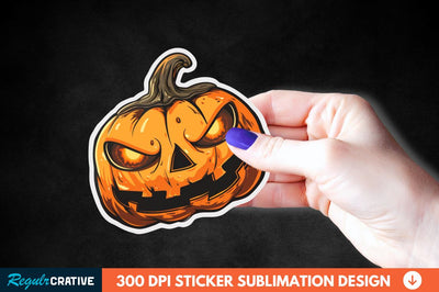 Halloween Pumpkin Sticker Clipart Sublimation Regulrcrative 