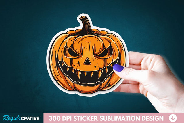 Halloween Pumpkin Sticker Clipart Sublimation Regulrcrative 