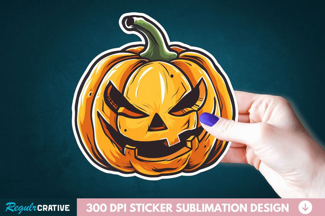 Halloween Pumpkin Sticker Clipart Sublimation Regulrcrative 