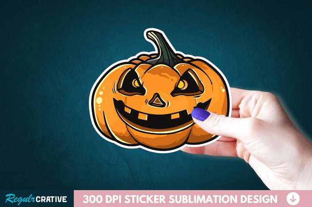 Halloween Pumpkin Sticker Clipart Sublimation Regulrcrative 