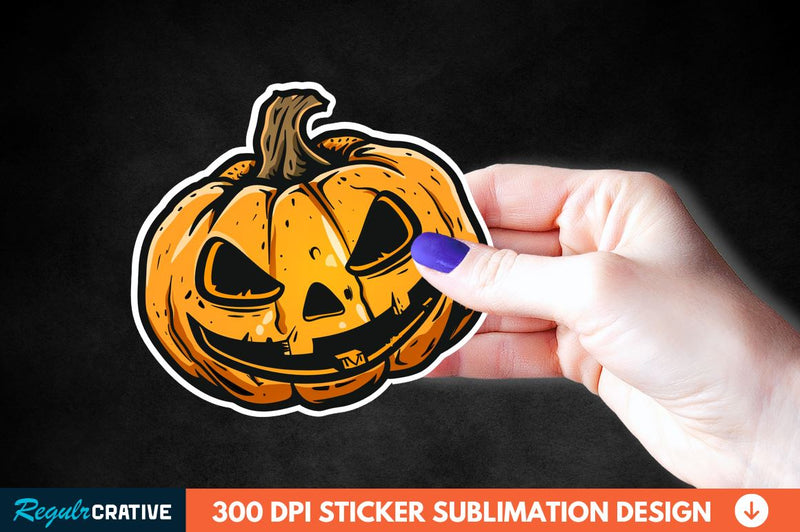 Halloween Pumpkin Sticker Clipart Sublimation Regulrcrative 