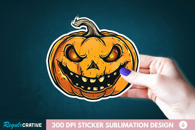 Halloween Pumpkin Sticker Clipart Sublimation Regulrcrative 