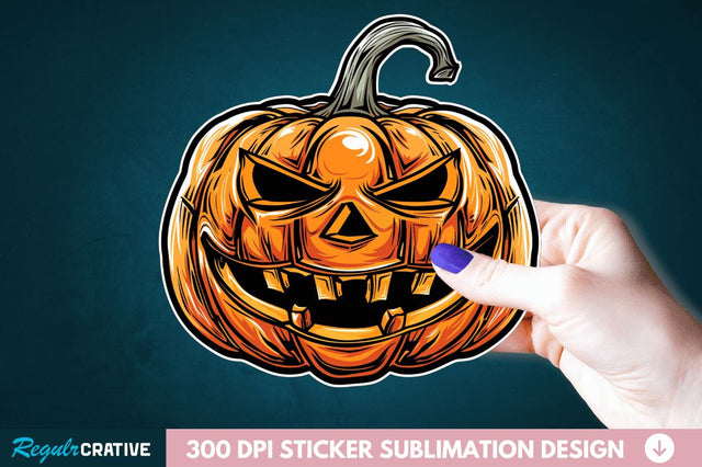 Halloween Pumpkin Sticker Clipart Sublimation Regulrcrative 