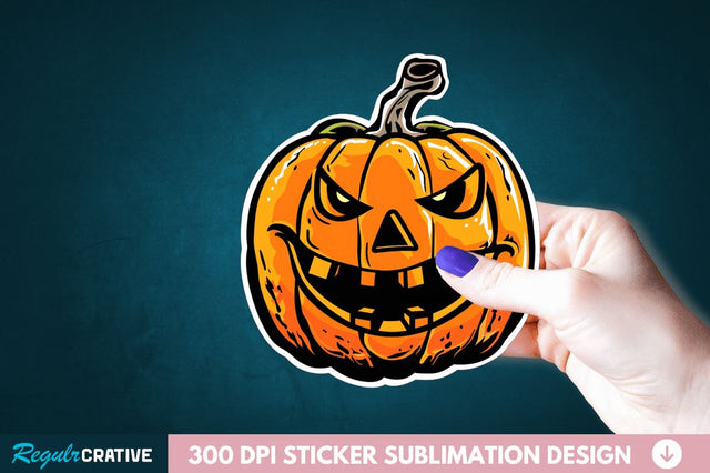 Halloween Pumpkin Sticker Clipart Sublimation Regulrcrative 