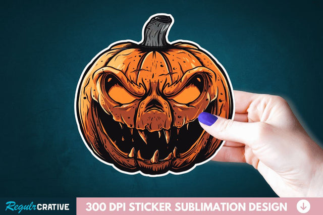 Halloween Pumpkin Sticker Clipart Sublimation Regulrcrative 