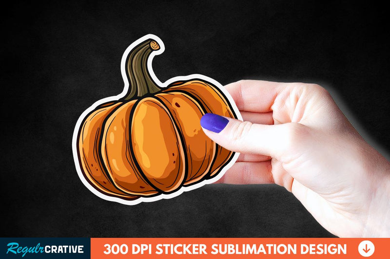 Halloween Pumpkin Sticker Clipart Sublimation Regulrcrative 