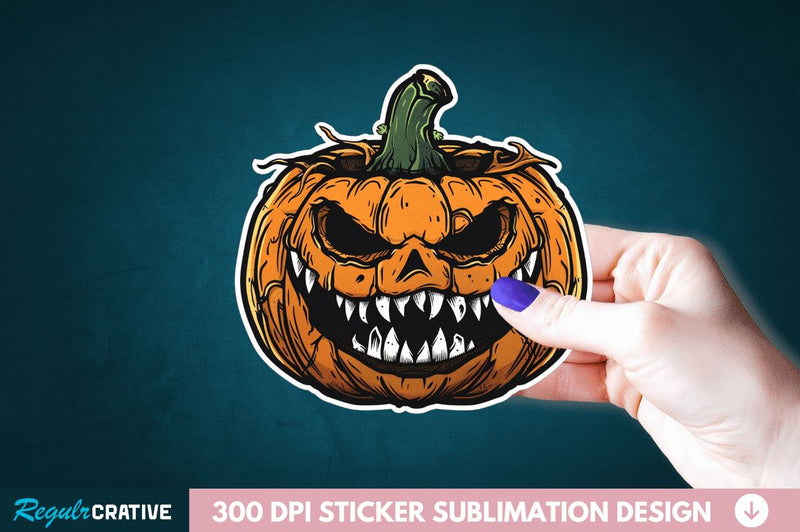 Halloween Pumpkin Sticker Clipart Sublimation Regulrcrative 