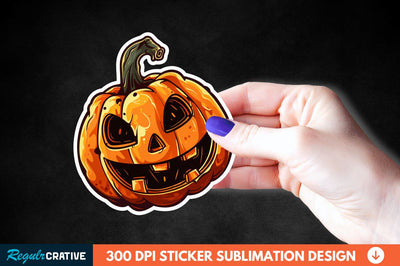 Halloween Pumpkin Sticker Clipart Sublimation Regulrcrative 