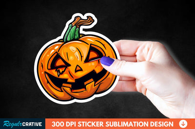 Halloween Pumpkin Sticker Clipart Sublimation Regulrcrative 