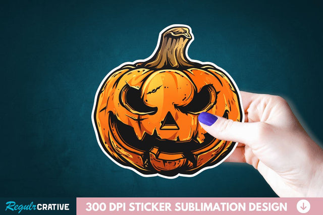 Halloween Pumpkin Sticker Clipart Sublimation Regulrcrative 