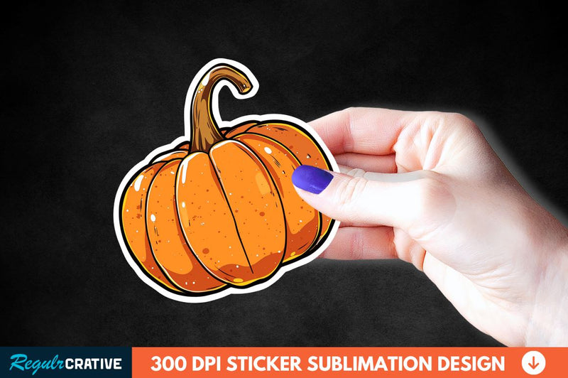 Halloween Pumpkin Sticker Clipart Sublimation Regulrcrative 