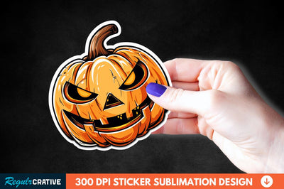 Halloween Pumpkin Sticker Clipart Sublimation Regulrcrative 