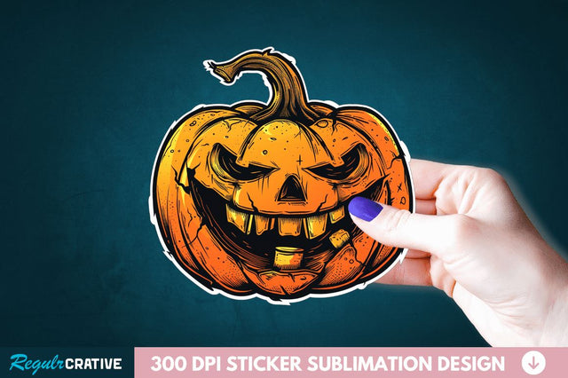 Halloween Pumpkin Sticker Clipart Sublimation Regulrcrative 