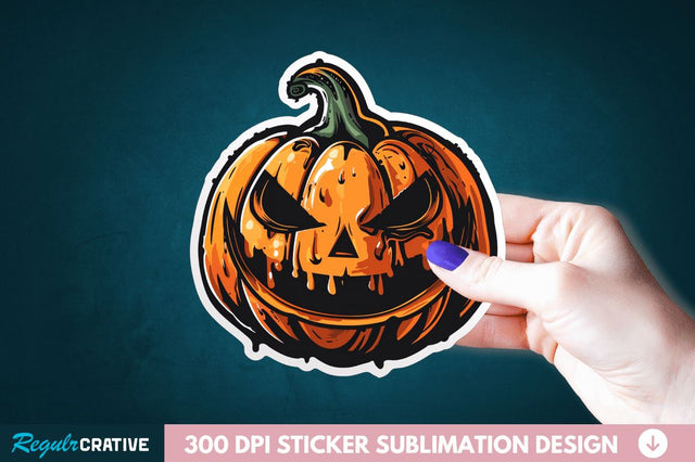 Halloween Pumpkin Sticker Clipart Sublimation Regulrcrative 