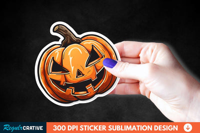 Halloween Pumpkin Sticker Clipart Sublimation Regulrcrative 