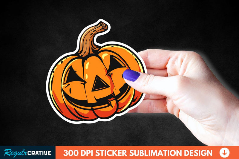 Halloween Pumpkin Sticker Clipart Sublimation Regulrcrative 