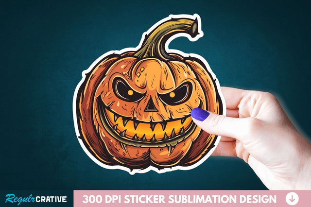 Halloween Pumpkin Sticker Clipart Sublimation Regulrcrative 