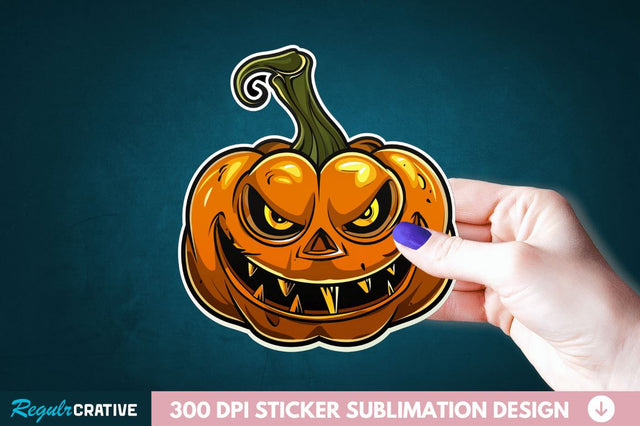 Halloween Pumpkin Sticker Clipart Sublimation Regulrcrative 