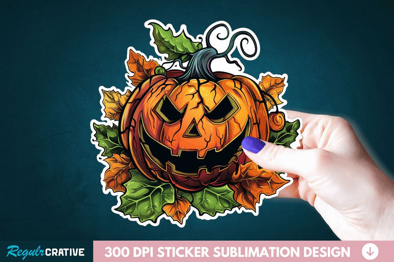 Halloween Pumpkin Sticker Clipart Sublimation Regulrcrative 
