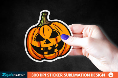 Halloween Pumpkin Sticker Clipart Sublimation Regulrcrative 