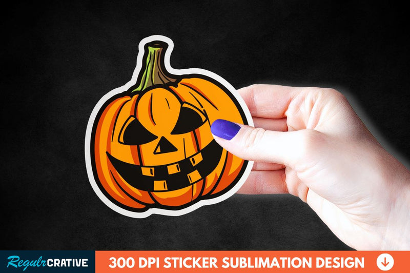 Halloween Pumpkin Sticker Clipart Sublimation Regulrcrative 