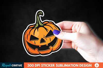 Halloween Pumpkin Sticker Clipart Sublimation Regulrcrative 