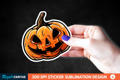 Halloween Pumpkin Sticker Clipart Sublimation Regulrcrative 