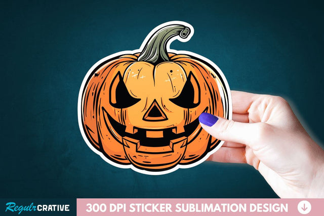 Halloween Pumpkin Sticker Clipart Sublimation Regulrcrative 