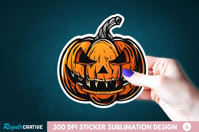 Halloween Pumpkin Sticker Clipart Sublimation Regulrcrative 