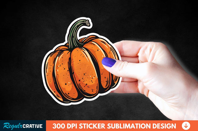 Halloween Pumpkin Sticker Clipart Sublimation Regulrcrative 