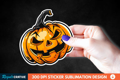Halloween Pumpkin Sticker Clipart Sublimation Regulrcrative 
