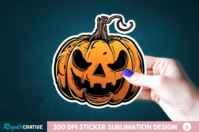 Halloween Pumpkin Sticker Clipart Sublimation Regulrcrative 