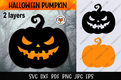 Halloween Pumpkin SVG, Jack O Lantern SVG, Pumpkin Paper Cut 3D Paper Digital Craftyfox 