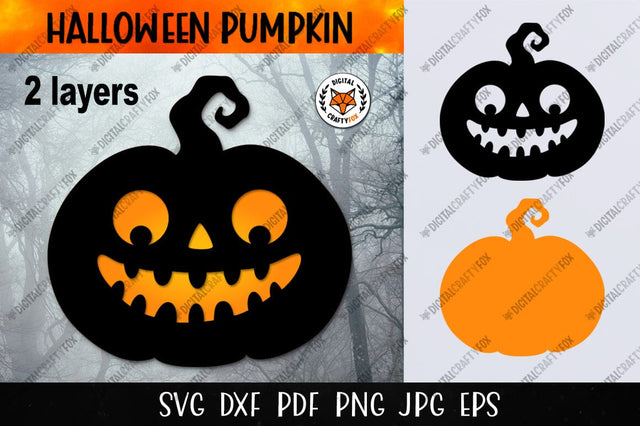 Halloween Pumpkin SVG, Jack O Lantern SVG, Pumpkin Paper Cut 3D Paper Digital Craftyfox 