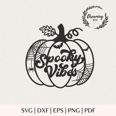 Halloween Pumpkin SVG - Spooky Season Spider Web Pumpkin Cricut Cut File - Rustic Fall Decor Design for Laser and Silhouette SVG DreamingSVG 