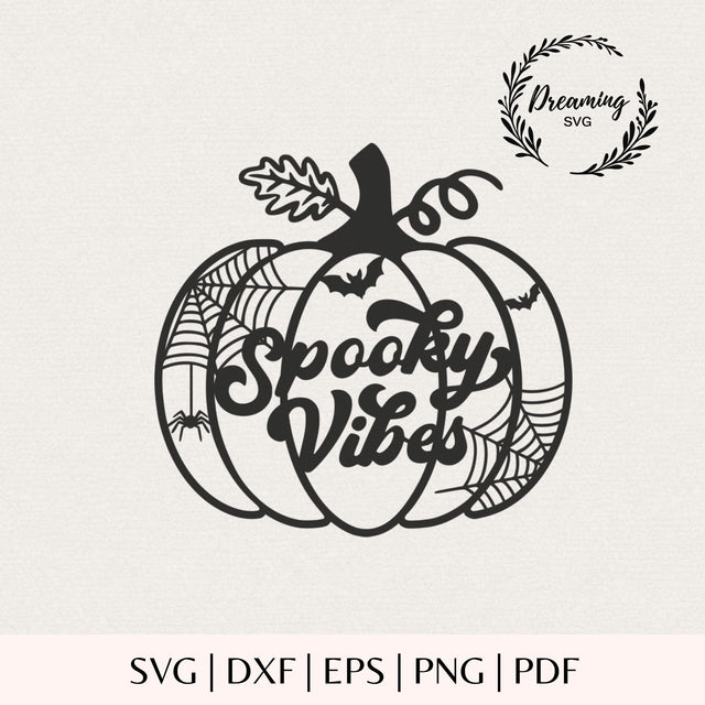 Halloween Pumpkin SVG - Spooky Season Spider Web Pumpkin Cricut Cut File - Rustic Fall Decor Design for Laser and Silhouette SVG DreamingSVG 