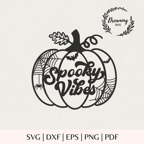 Halloween Pumpkin SVG - Spooky Season Spider Web Pumpkin Cricut Cut File - Rustic Fall Decor Design for Laser and Silhouette SVG DreamingSVG 