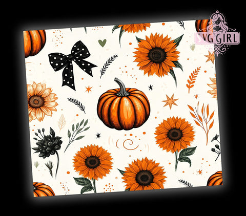 Halloween Pumpkin Tumbler Wrap, Halloween Bows Tumbler, 20oz Sublimation Design, Fall Tumbler Wrap, Spooky Season Drinkware, Pumpkin Decor Tumbler, Halloween Gifts Sublimation SvggirlplusArt 