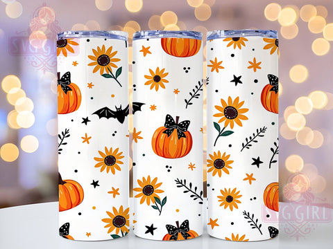 Halloween Pumpkin Tumbler Wrap, Halloween Bows Tumbler, 20oz Sublimation Design, Fall Tumbler Wrap, Spooky Season Drinkware, Pumpkin Decor Tumbler, Halloween Gifts Sublimation SvggirlplusArt 