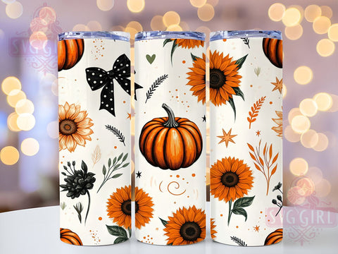 Halloween Pumpkin Tumbler Wrap, Halloween Bows Tumbler, 20oz Sublimation Design, Fall Tumbler Wrap, Spooky Season Drinkware, Pumpkin Decor Tumbler, Halloween Gifts Sublimation SvggirlplusArt 