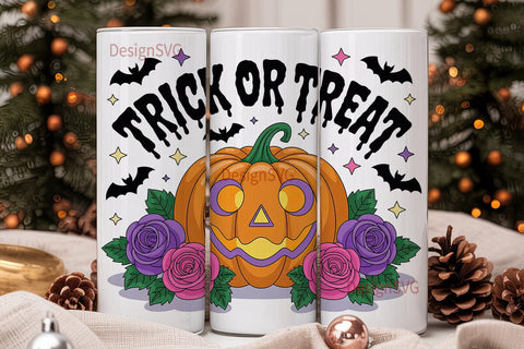 Halloween Pumpkin Tumbler Wrap Sublimation DesignSVG 