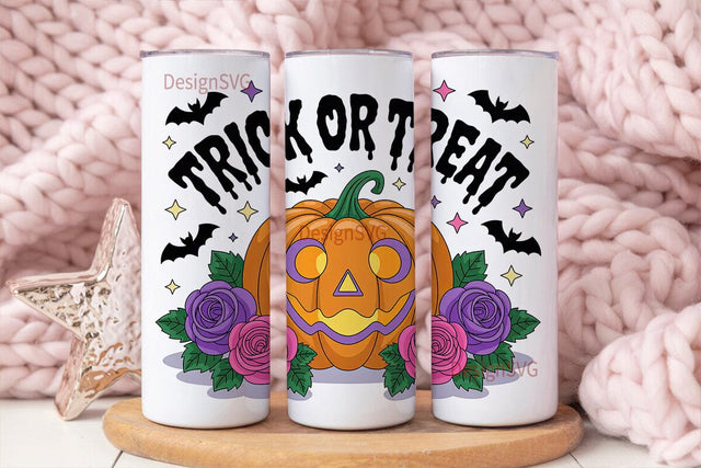Halloween Pumpkin Tumbler Wrap Sublimation DesignSVG 