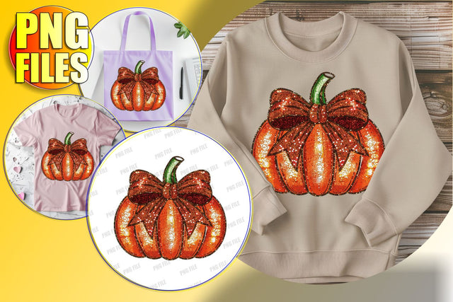 Halloween Pumpkin with Bow Clipart - Fall Sublimation PNG Sublimation afrosvg 