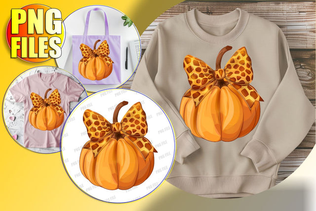 Halloween Pumpkin with Bow Sublimation Design - Fall Clipart Sublimation afrosvg 