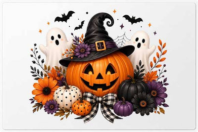 Halloween Pumpkin with Ghosts PNG, Sublimation Design SVG BillahCrafts 