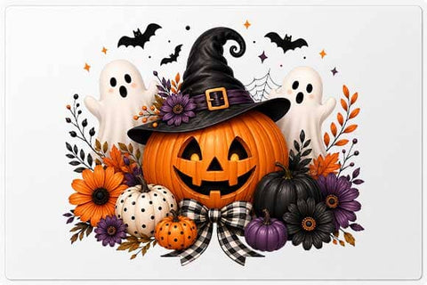 Halloween Pumpkin with Ghosts PNG, Sublimation Design SVG BillahCrafts 